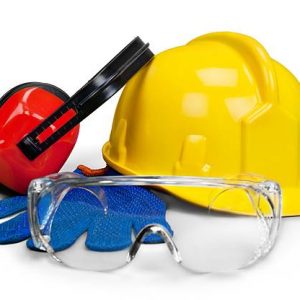 Safety equipment - hardhat, goggle, gloves and eye protection